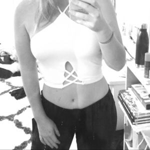 halter cut out crop top